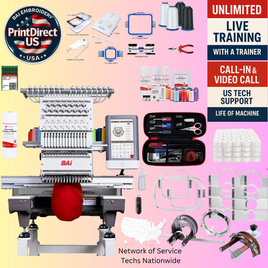 The (New) BAi Mirror, with Ultimate Embroidery Bundle, Enhanced Starter Kit, Mighty Hoop Starter Kit with 11"x13" & 5.5", and shipping included or pick up!