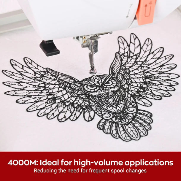 4000m*60rolls*4 colors Black White Red Grey Richword 108D/2 40wt Polyester Embroidery Thread