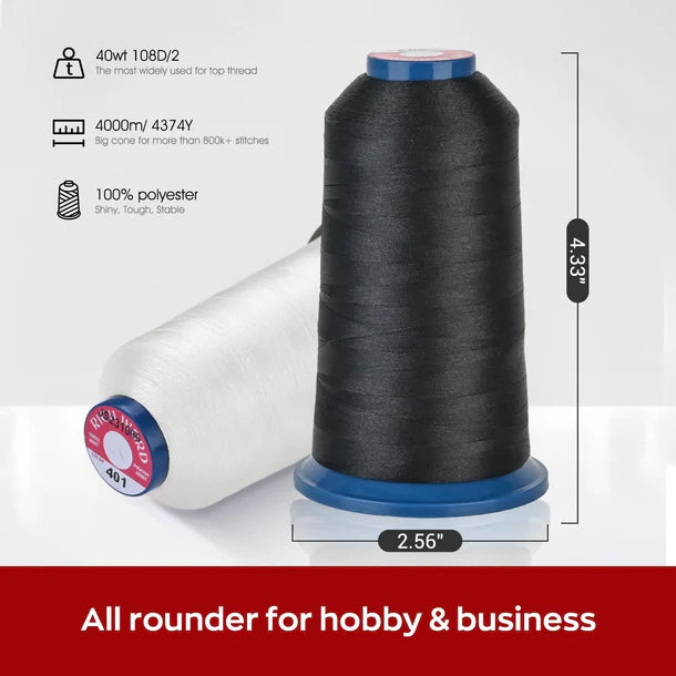 4000m*100rolls Black402 108D/2 40wt  Polyester Thread