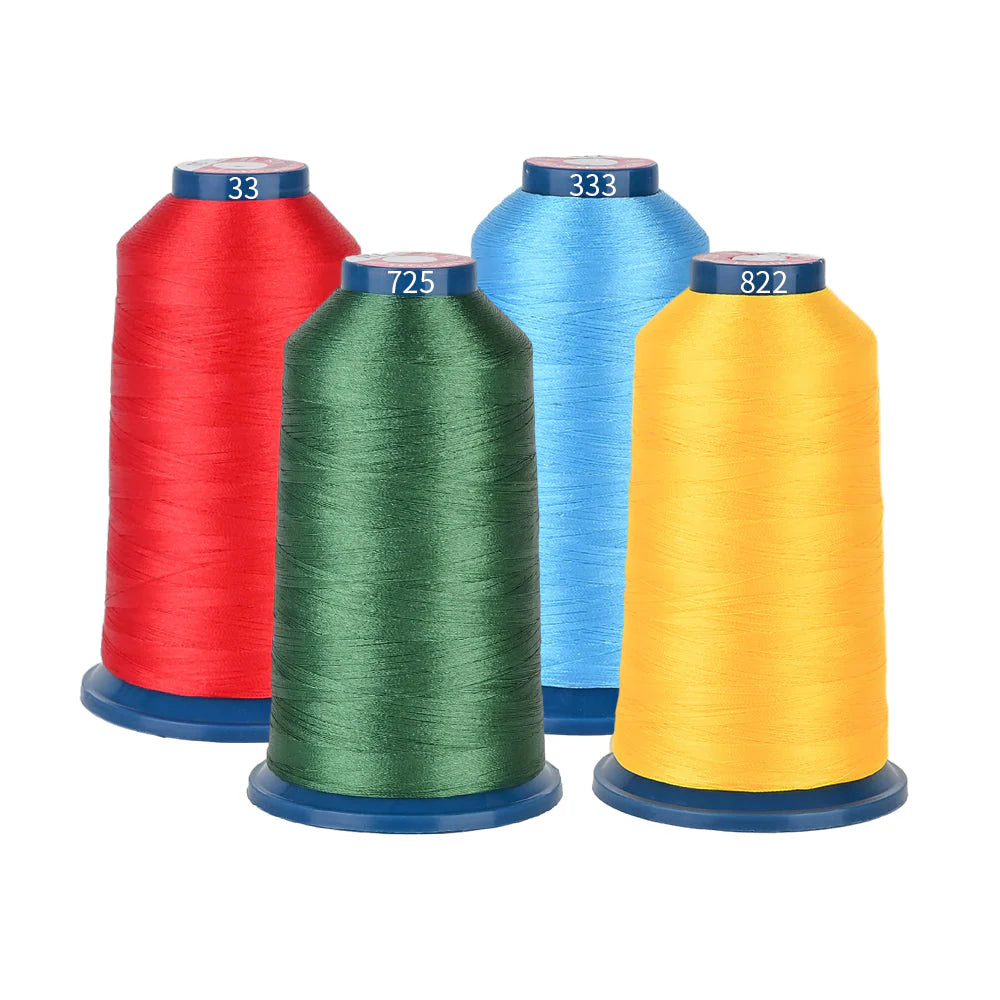 4000m* 4 pack Red, Blue, Green and Yellow 108D/2 40wt Richword Polyester Embroidery Thread / Sewing Thread