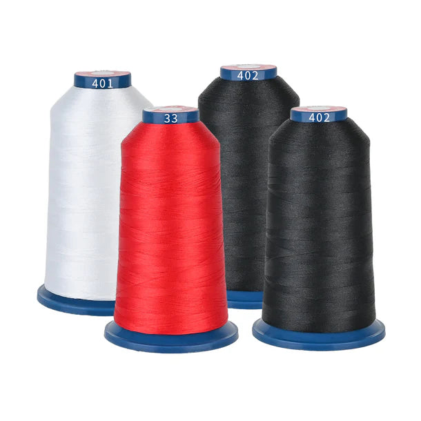 4000m* 4 pack 2 Black, White and Red 108D/2 40wt Richword Polyester Embroidery Thread / Sewing Thread