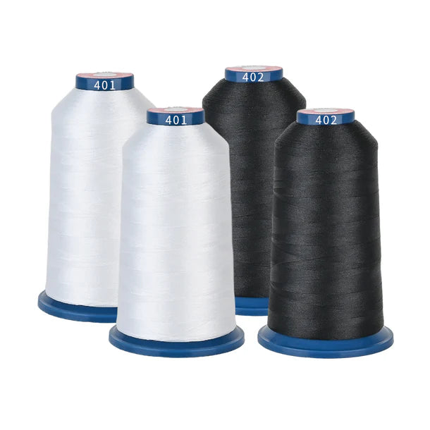 4000m* 4 pack Black and White 108D/2 40wt Richword Polyester Embroidery Thread / Sewing Thread