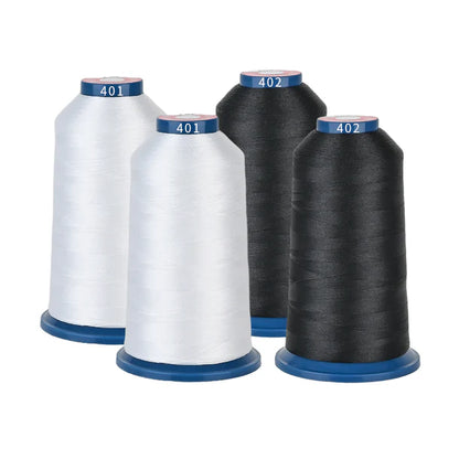 4000m* 4 pack Black and White 108D/2 40wt Richword Polyester Embroidery Thread / Sewing Thread
