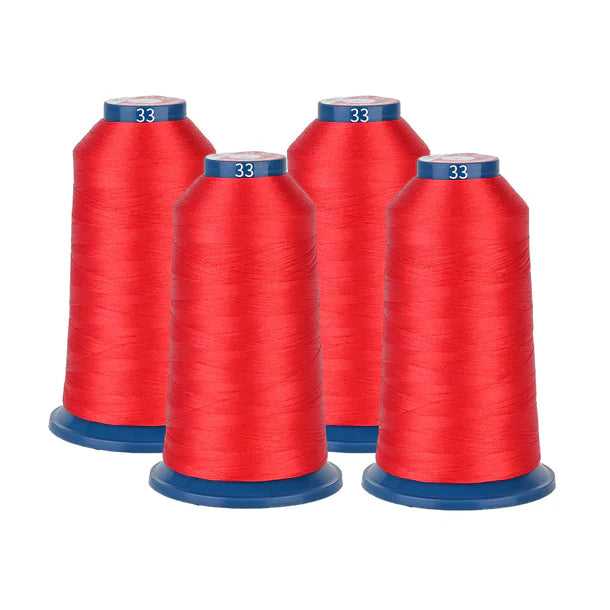 4000m* 4 pack Red33 108D/2 40wt Richword Polyester Embroidery Thread / Sewing Thread