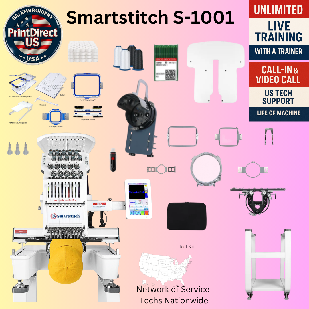 The Smartstitch S-1001, with Ultimate Embroidery Bundle, Embroidery Starter Kit, and shipping included or Pick Up! (Copy)