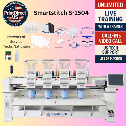 The Smartstitch S-1504, with Ultimate Embroidery Bundle, Embroidery Starter Kit, Mighty Hoop Starter Kit with 11"x13" & 5.5", Shipping Included or Pick Up Standard Package (Copy) (Copy) (Copy)