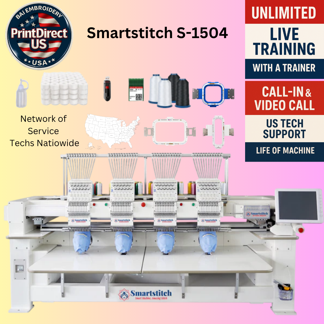 The Smartstitch S-1504, with Industry Favorite Mighty Hoop Bundle, Enhanced Starter Kit, Shipping Included or Pick Up Standard Package (Copy) (Copy)