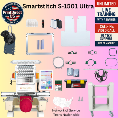 The Smartstitch S-1501 Ultra,  Embroidery Starter Kit, Shipping Included or Pick Up Standard Package