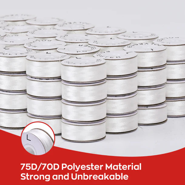 Style L Prewound Paper Side 70D/2(60WT) White (144 Bobbins)