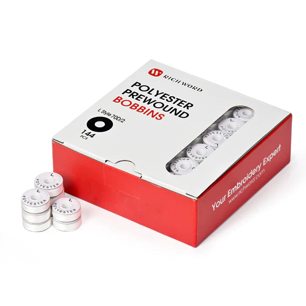 Style L Prewound Paper Side 70D/2(60WT) White (144 Bobbins)