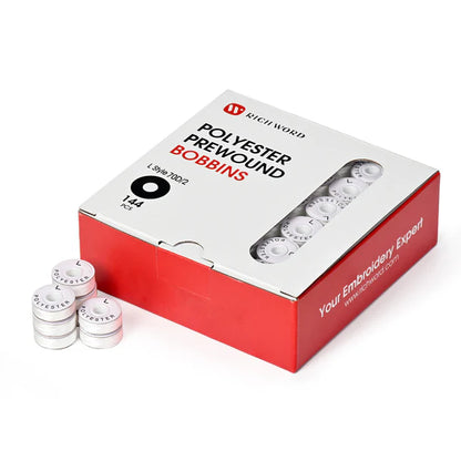 Style L Prewound Paper Side 70D/2(60WT) White (144 Bobbins)