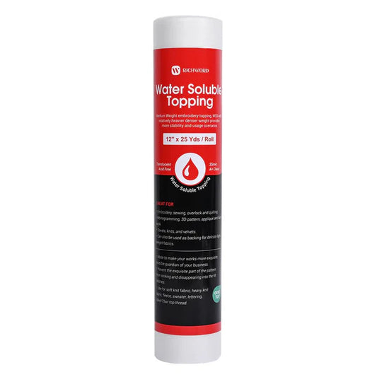 New Wash Away Water Soluble Embroidery Topping Film 12in*25Yards 35um Roll Package